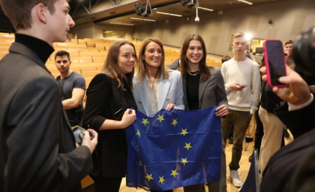 Roberta Metsola, President of the European Parliament, at the University of Economics and Business