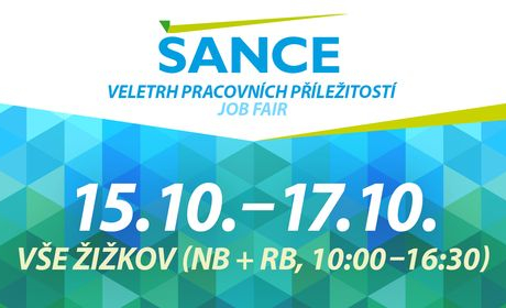 Navštivte veletrh pracovních příležitostí ŠANCE /15.-17. 10./