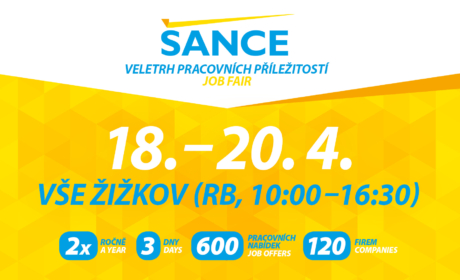 Zveme Vás na tradiční veletrh pracovních příležitostí ŠANCE – 18.-20. 4. 2023 v Rajské budově!