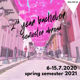 Studenti druhého ročníku se mohou registrovat na zahraniční pobyty v letním semestru 2021 /6.-15. 7./