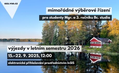Vyjeď s VŠE do zahraničí: Mimořádné kolo výběrového řízení na semestrální výměnné pobyty v zahraničí v LS 2026