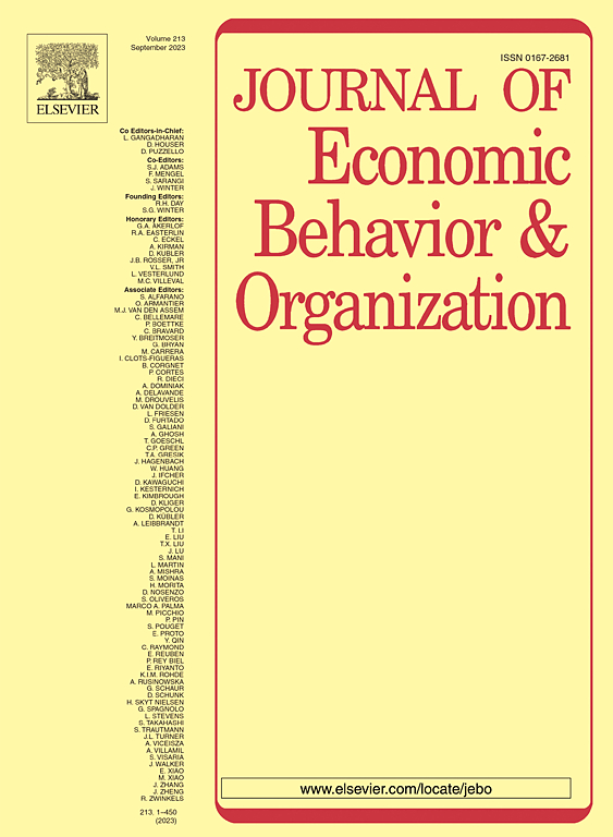 Výzkumníci z Katedry manažerské ekonomie publikovali článek ve vědeckém časopise Journal of Economic Behavior & Organization