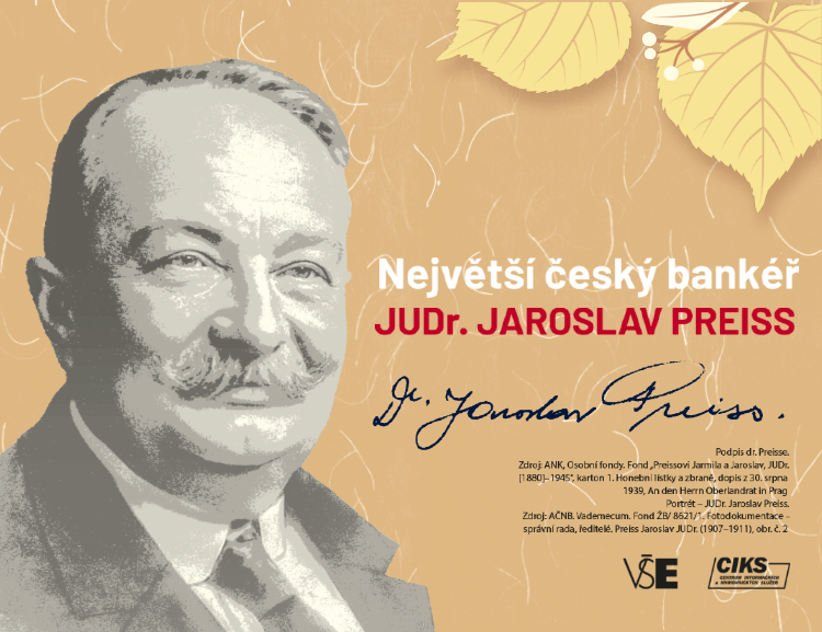Pozvánka na vernisáž výstavy Největší český bankéř – JUDr. Jaroslav Preiss
